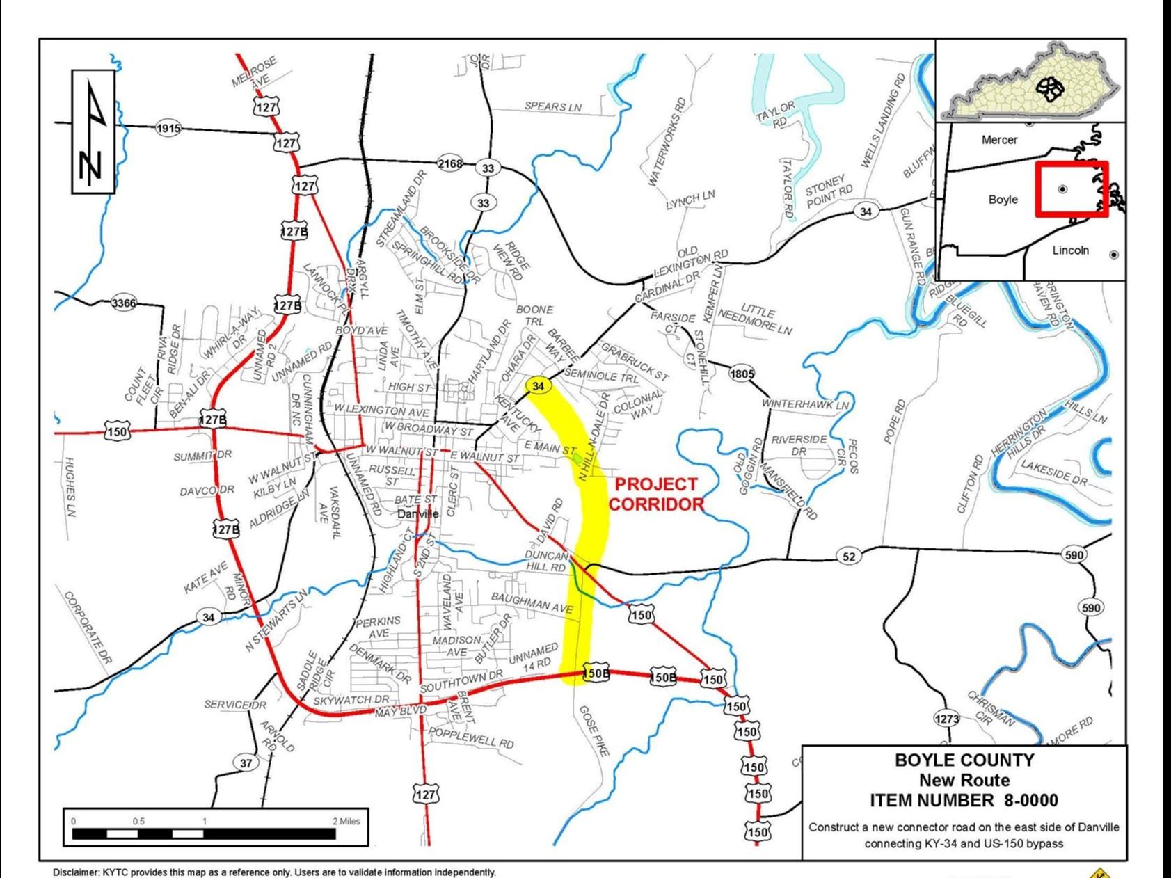 East Danville Connector Project Area Map