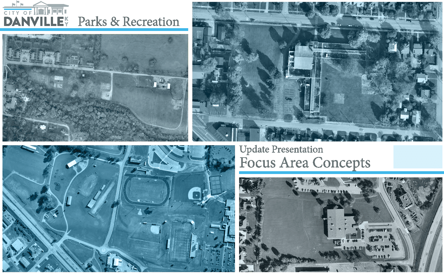 Presentation Introduction Page with Aerial Images of Parks Involved