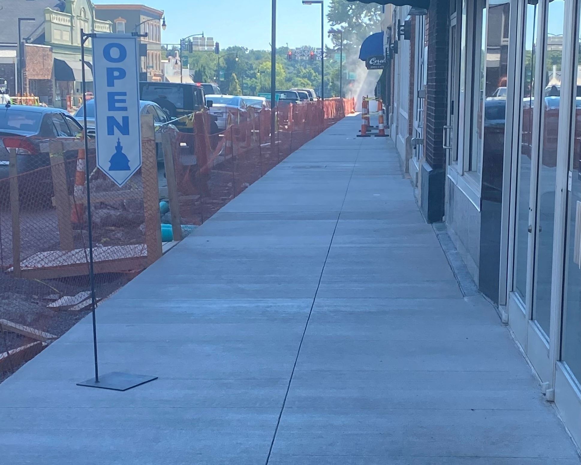 Photo new sidewalk construction on Main Street
