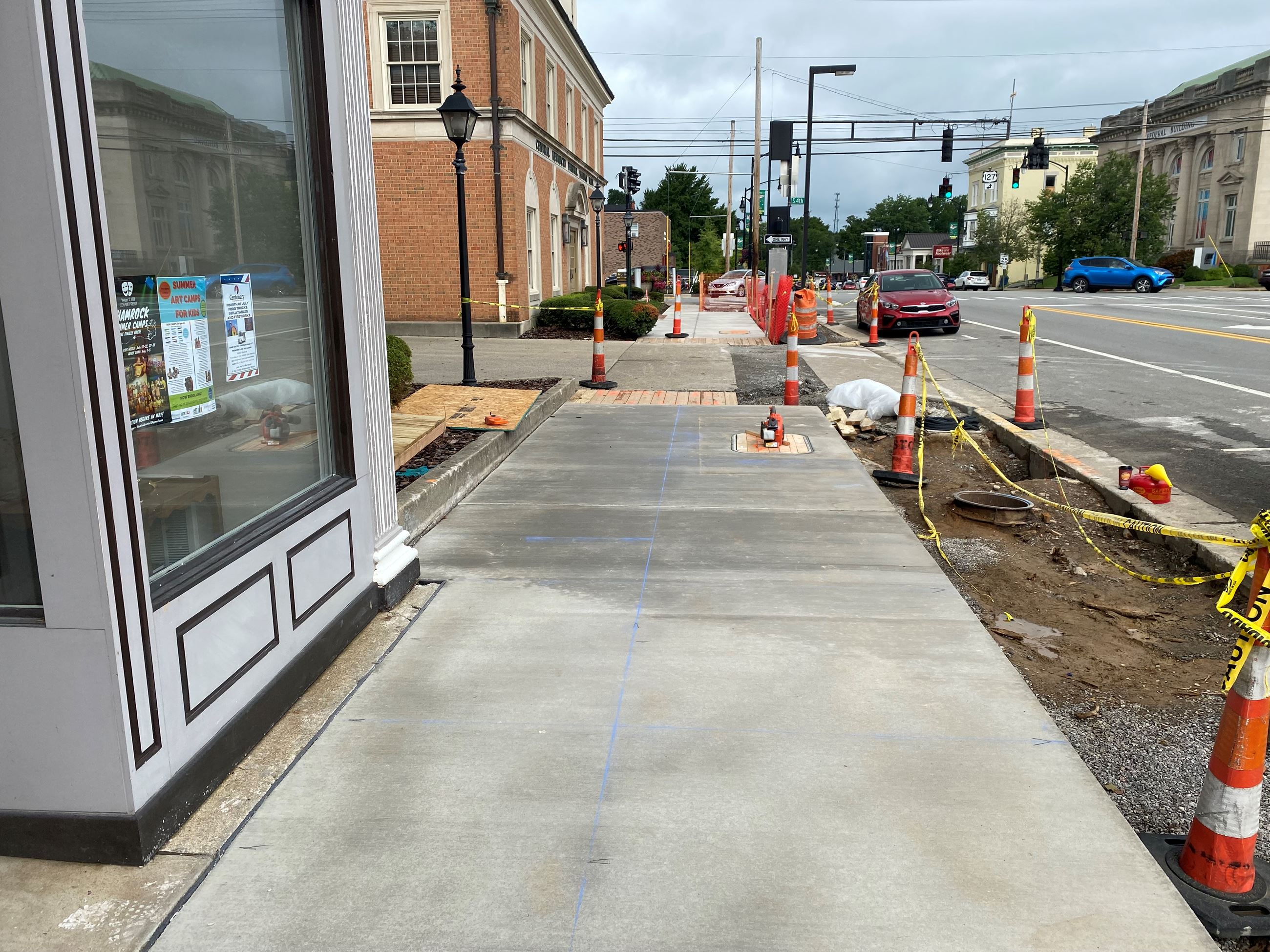 Photo of sidewalk construction on Main Street